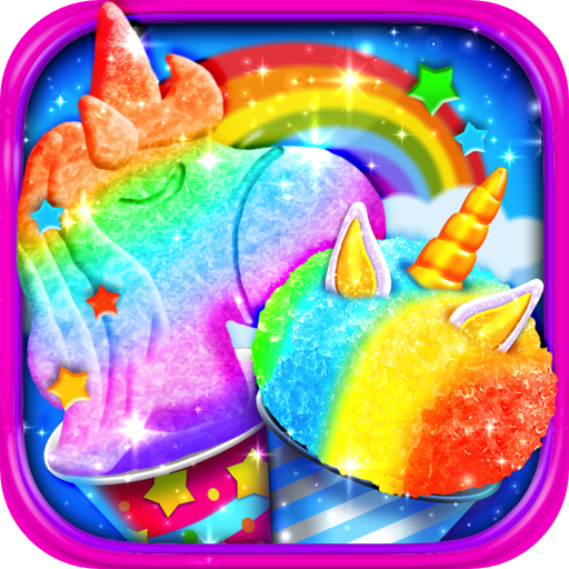 Rainbow Unicorn Frozen Snowcones - Ice Desserts