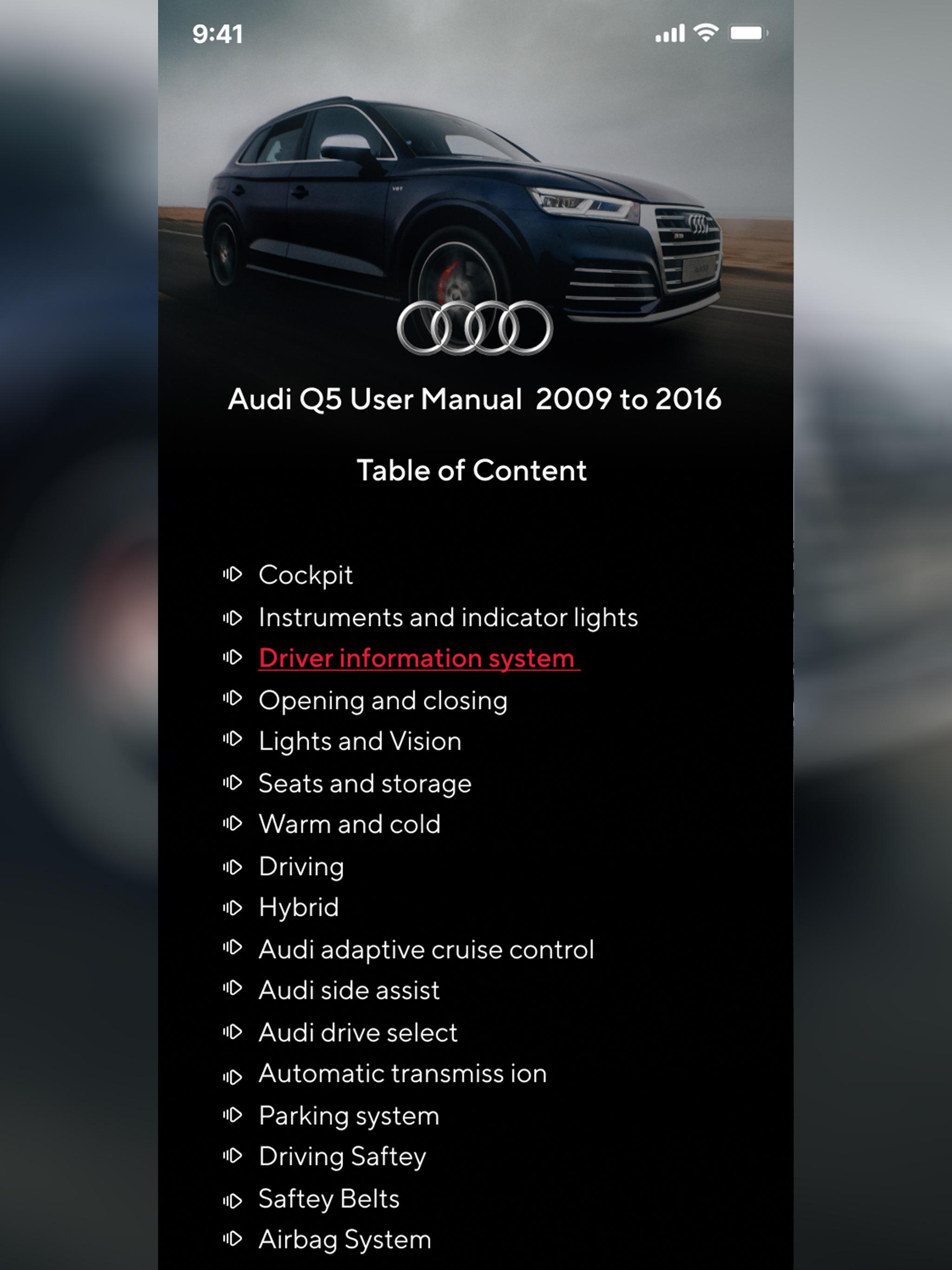 Скачать Audi Q5 User Manual на ПК | Официальный представитель GameLoop