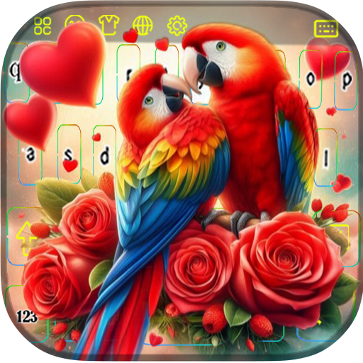 Lovebird Parrot Neon Keyboard