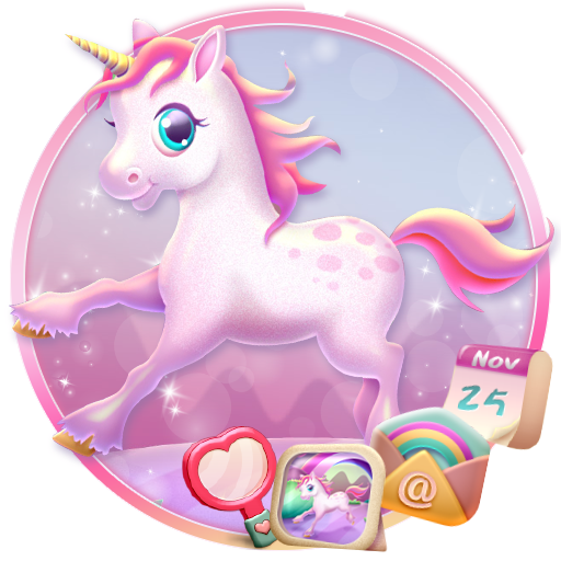 Pink Unicorn Launcher Theme Li