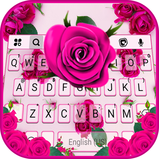 Pink Lovely Roses Keyboard Bac