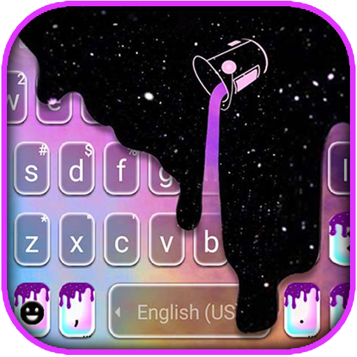 Galaxy Color Drip Keyboard Bac