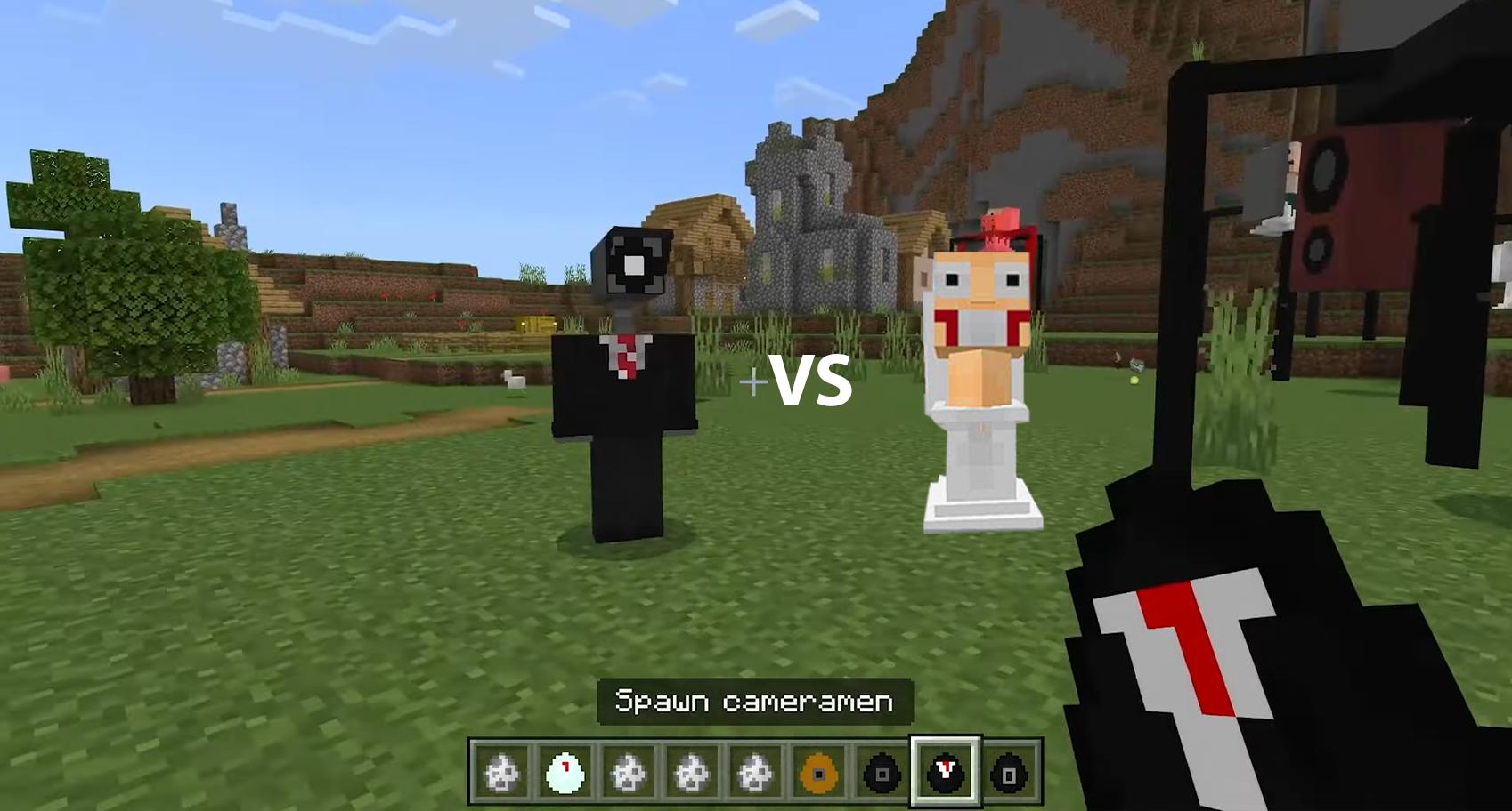 Skibidi toilet VS Cameraman Addon in Minecraft PE 