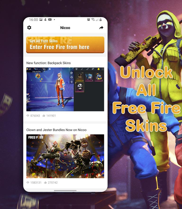 Download Nico App tips: Unlock All FF android on PC