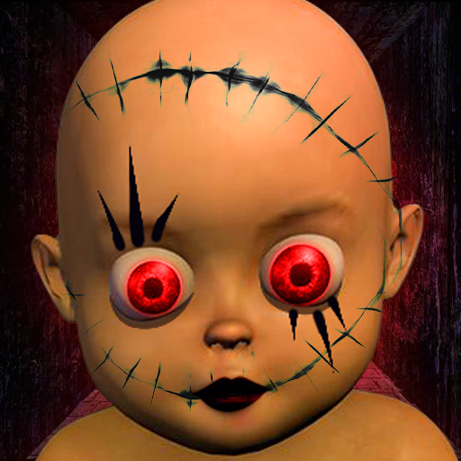 Scary Baby in Dark Horror Home