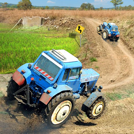 Village Tractor Driving Farm