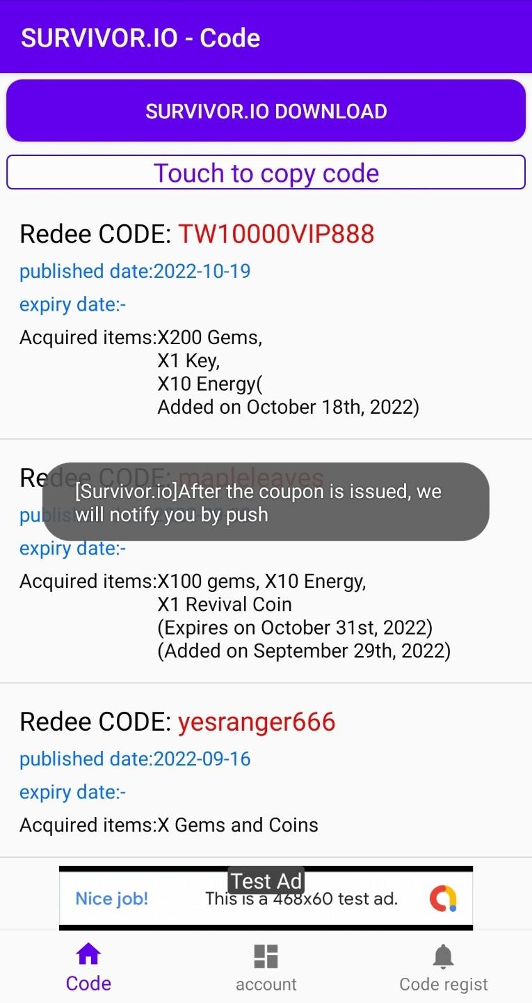 Survivor.io Redeem Codes 