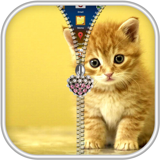 Kitty Cat Zipper Lock Screen