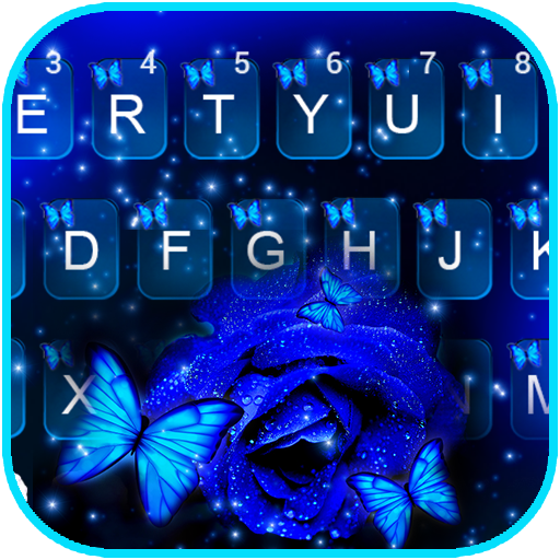 тема Rose Blue Butterfly