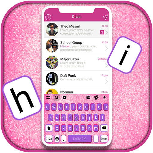 Pink Girly SMS Keyboard Backgr