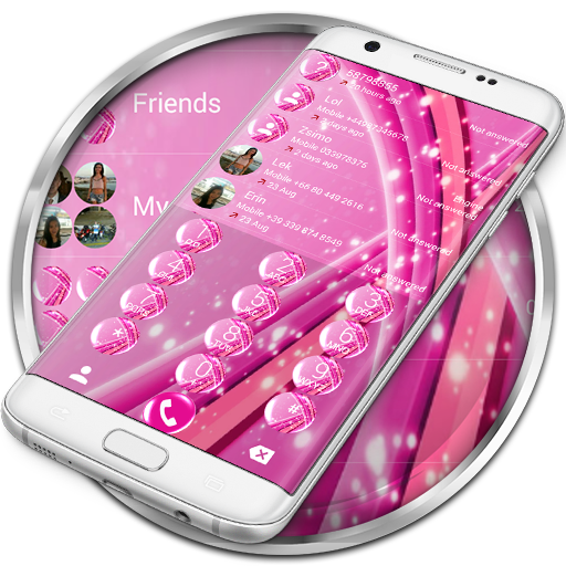 Dialer Theme Sparkling Pink