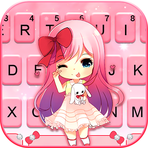 Pink Baby Girl Keyboard Theme