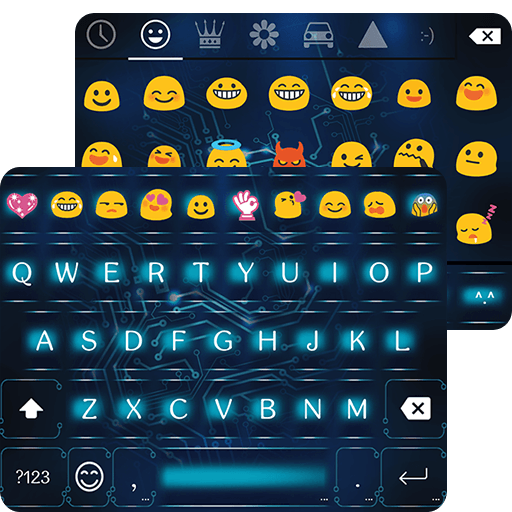 Neon Circuit Emoji Keyboard