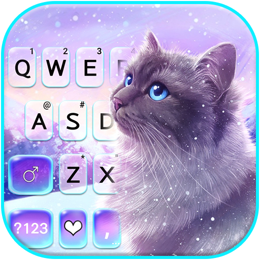 Snowy Cat Keyboard Background