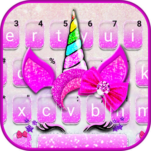 Hot Pink Unicorn Bowknot Keybo