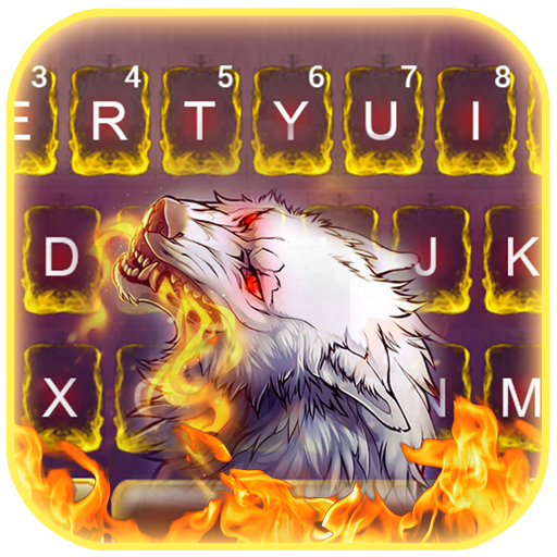 Mean Fire Wolf Keyboard Theme