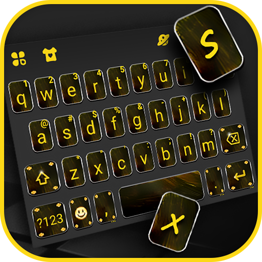 Black Gold Chat Keyboard Backg