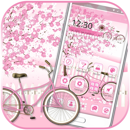 Sakura Pink Bicycle Launcher Theme