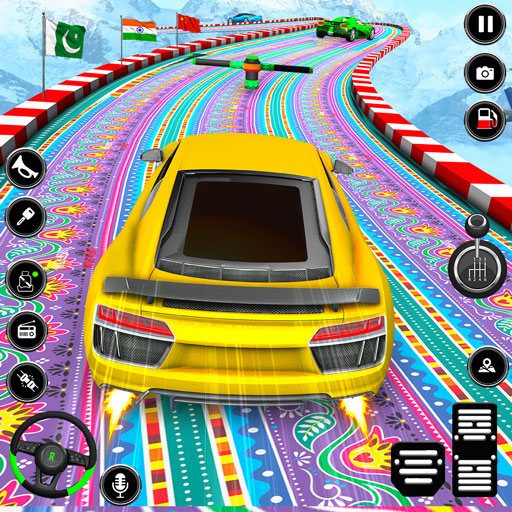 坡道汽車特技遊戲：不可能的特技車遊戲