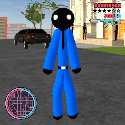 US Police Stickman Rope Hero Vegas Gangstar Crime