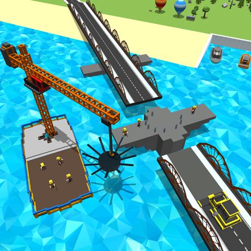 Build River Bridge Sim: River Construction Games