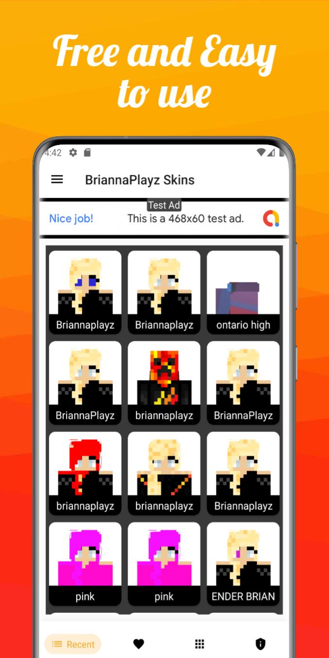 Download BriannaPlayz Skins for MCPE android on PC