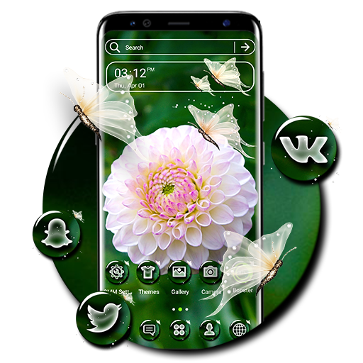 White Dahlia Launcher Theme