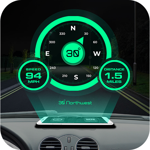 GPS เข็มทิศ HUD Speedometer