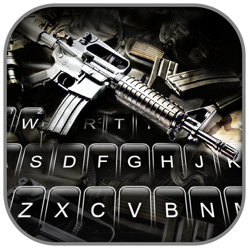 Silver Cool Gun Keyboard Backg