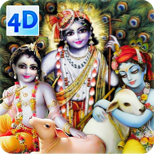 4D Krishna & Cows Live Wallpap