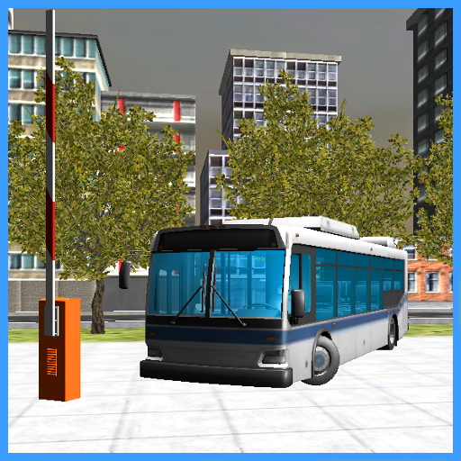 Cidade estacionamento para ônibus 3d