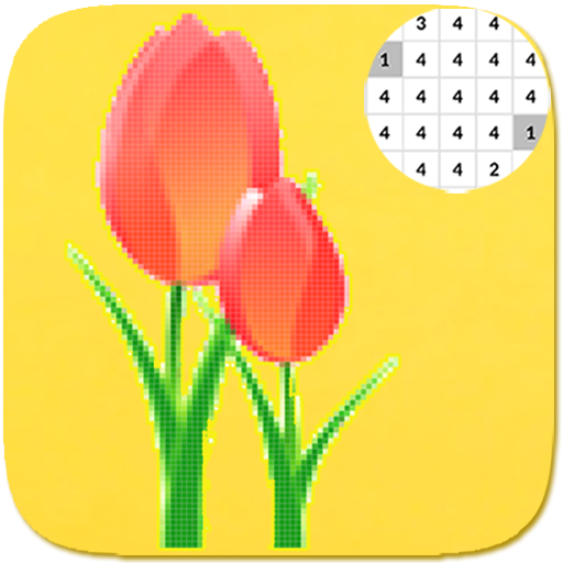 Tulip Flower Coloring By Number_Color PixelArt