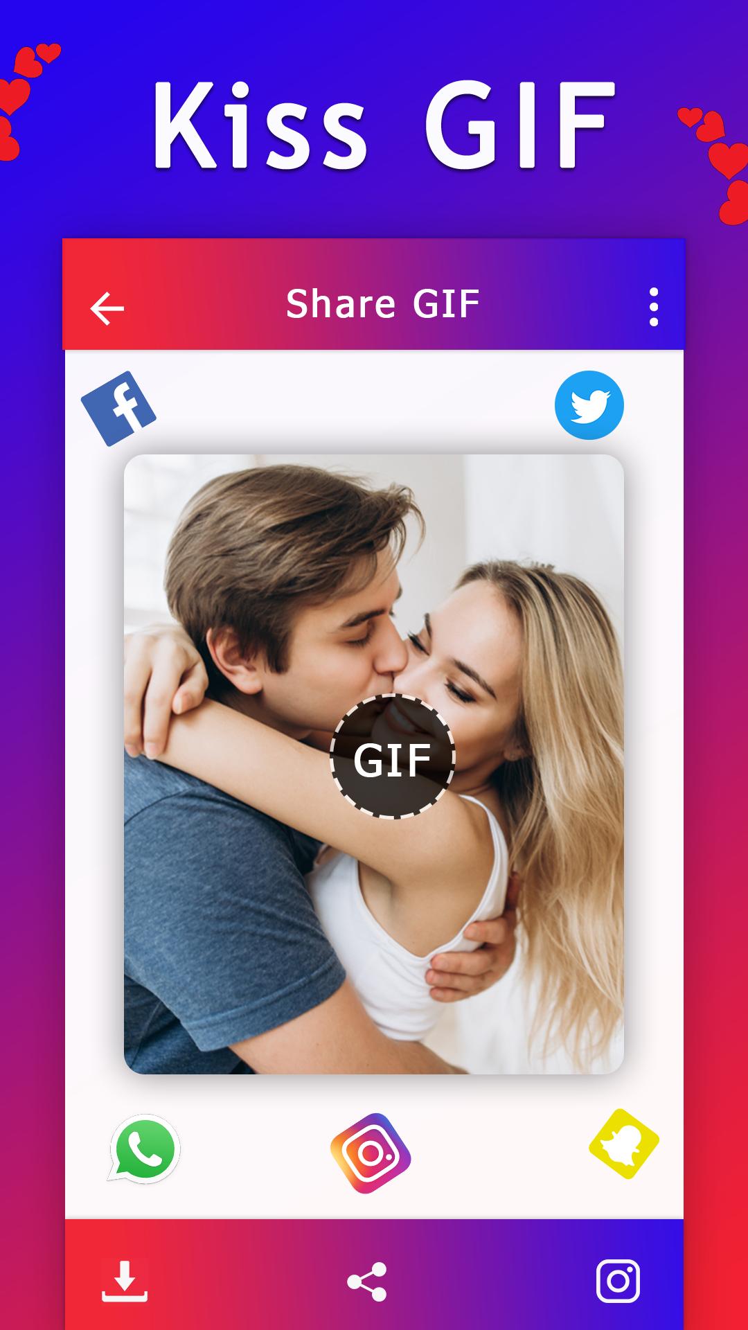 Download Romantic Couple GIF : Kiss Gif android on PC